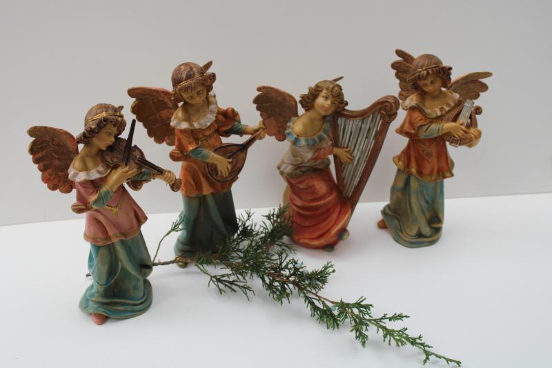 photo of vintage Italy Christmas angels, large plastic figures for Nativity scene #5