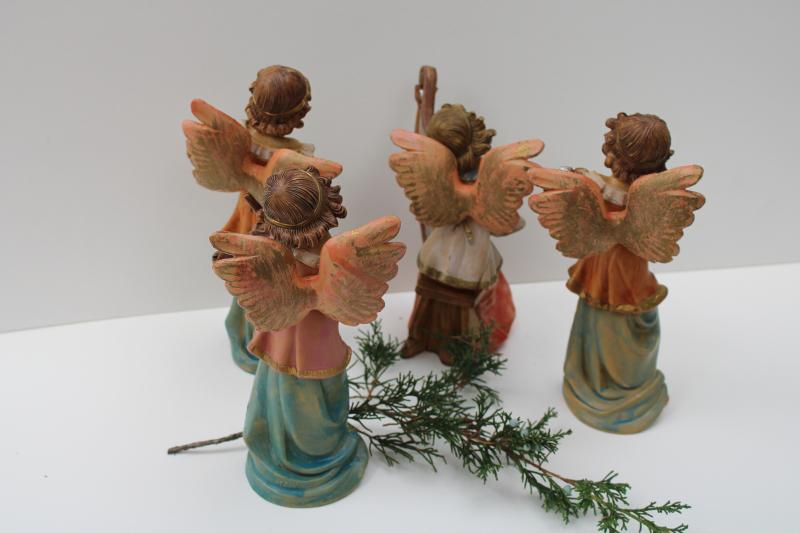 photo of vintage Italy Christmas angels, large plastic figures for Nativity scene #6