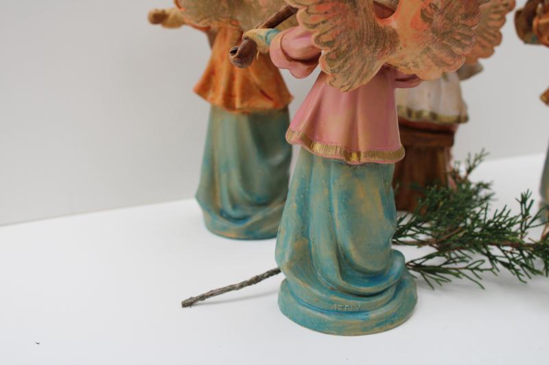 photo of vintage Italy Christmas angels, large plastic figures for Nativity scene #7