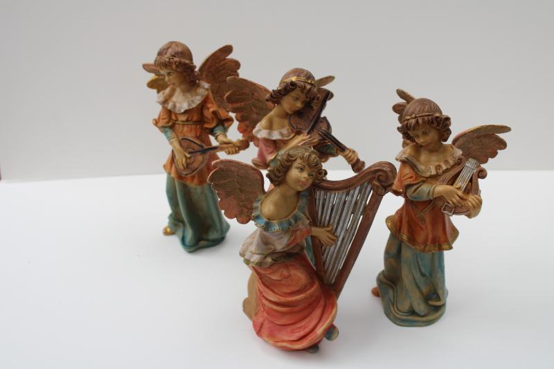 photo of vintage Italy Christmas angels, large plastic figures for Nativity scene #10