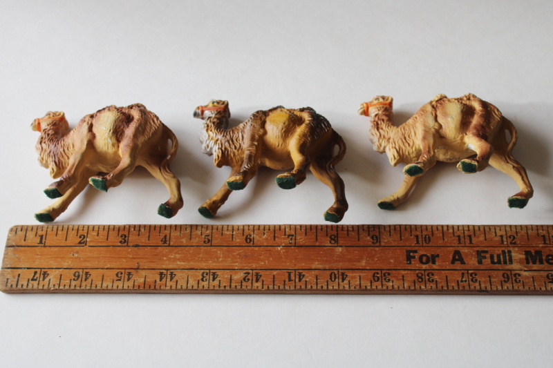 photo of vintage Italy Christmas nativity scene animals, three large camels creche figures #2