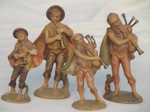 photo of vintage Italy nativity pieces, musician figures for Christmas village or creche #1