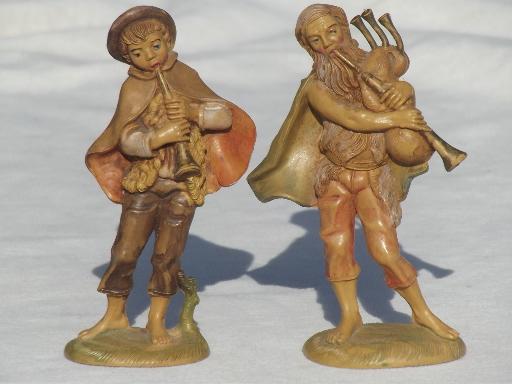 photo of vintage Italy nativity pieces, musician figures for Christmas village or creche #2