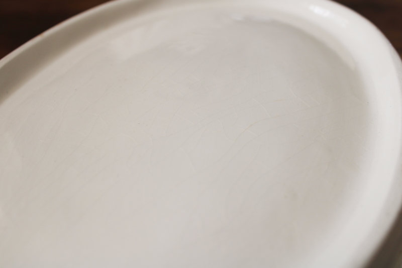 photo of vintage Italy pure white earthenware ceramic salad bowl w/ embossed strawberries  #7