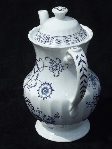 photo of vintage J & G Meakin Blue Nordic blue & white onion pattern coffee pot #3