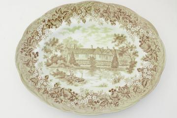 catalog photo of vintage J&G Meakin Romantic England scenic English country transferware serving platter