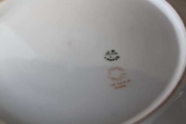 photo of vintage JPL mark Pouyat Limoges France china charger plate hand painted signed Segun #5