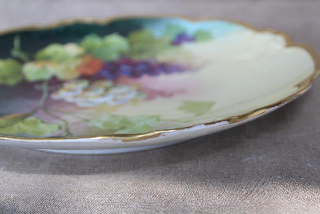 photo of vintage JPL mark Pouyat Limoges France china charger plate hand painted signed Segun #6