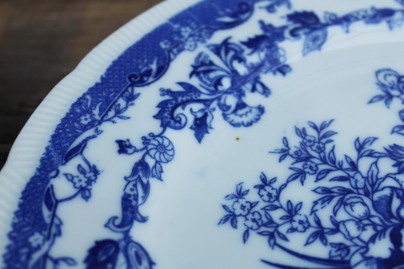 photo of vintage Japan Bluemont China dinner plates set of 6, blue & white china floral pattern  #3