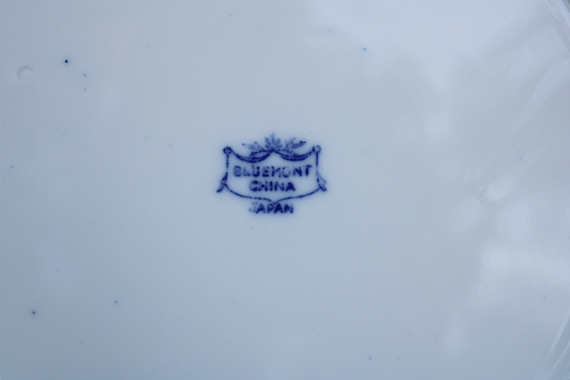 photo of vintage Japan Bluemont China dinner plates set of 6, blue & white china floral pattern  #4