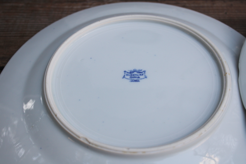 photo of vintage Japan Bluemont China dinner plates set of 6, blue & white china floral pattern  #6