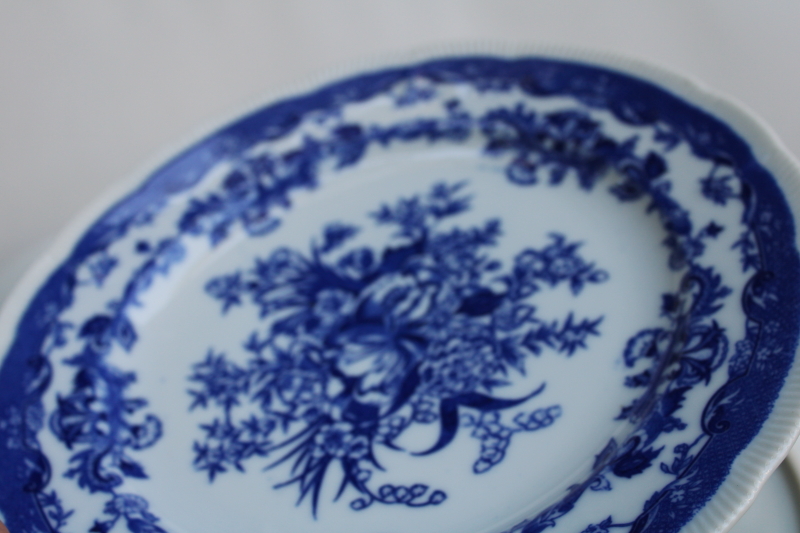 photo of vintage Japan Bluemont China dinner plates set of 6, blue & white china floral pattern  #7