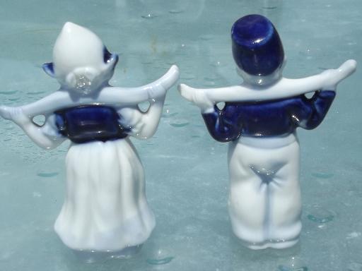 photo of vintage Japan 'Delft', blue and white china Dutch boy and girl figurines #2