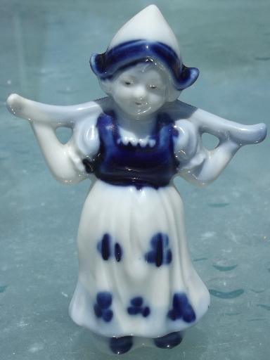 photo of vintage Japan 'Delft', blue and white china Dutch boy and girl figurines #4