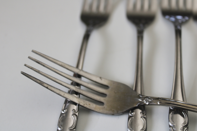 photo of vintage Japan National Stainless flatware near complete set for 6 Norma pattern #2