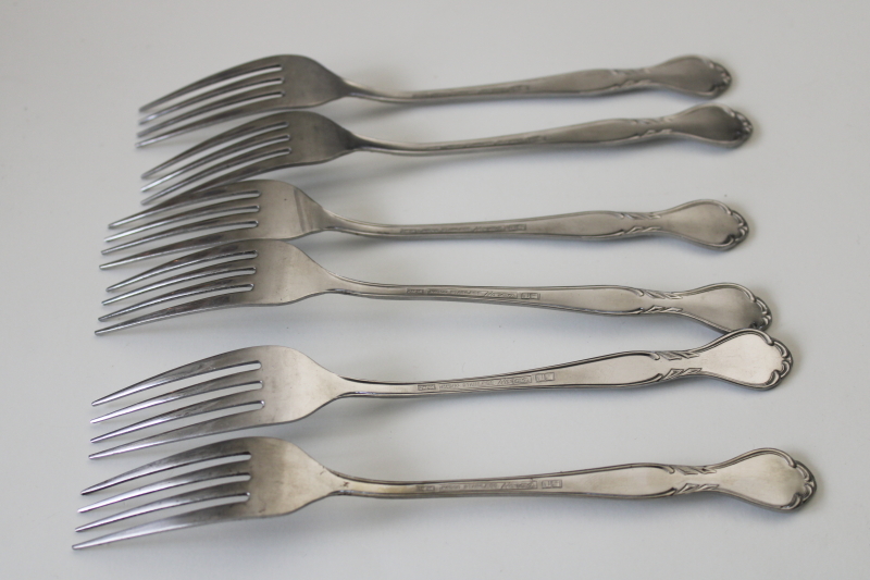 photo of vintage Japan National Stainless flatware near complete set for 6 Norma pattern #3