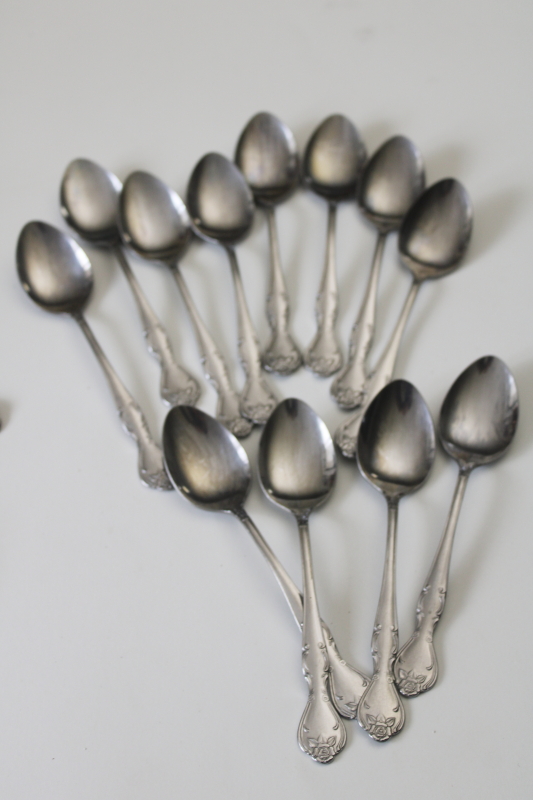 photo of vintage Japan National Stainless flatware near complete set for 6 Norma pattern #4