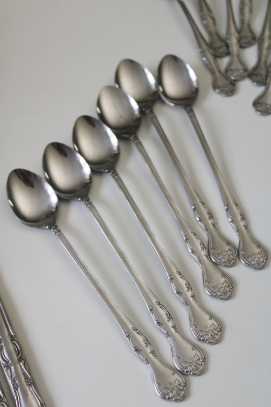 photo of vintage Japan National Stainless flatware near complete set for 6 Norma pattern #11