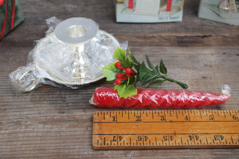 photo of vintage Japan Rogers silver plate novelties lot, Christmas candle holders, trinket box, snails, ducks  #2