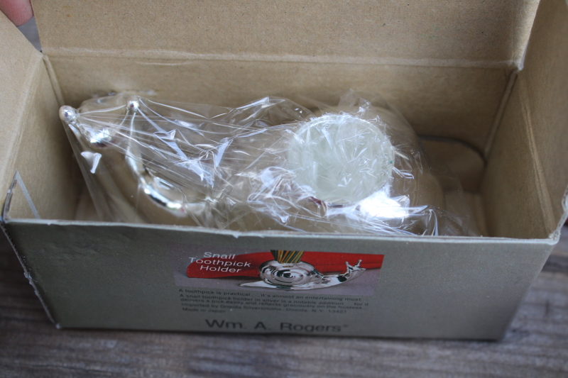 photo of vintage Japan Rogers silver plate novelties lot, Christmas candle holders, trinket box, snails, ducks  #11