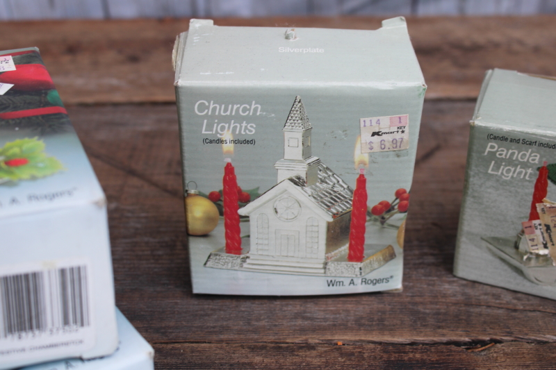 photo of vintage Japan Rogers silver plate novelties lot, Christmas candle holders, trinket box, snails, ducks  #18