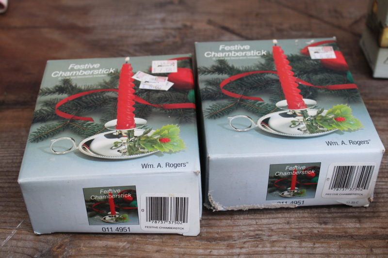 photo of vintage Japan Rogers silver plate novelties lot, Christmas candle holders, trinket box, snails, ducks  #19