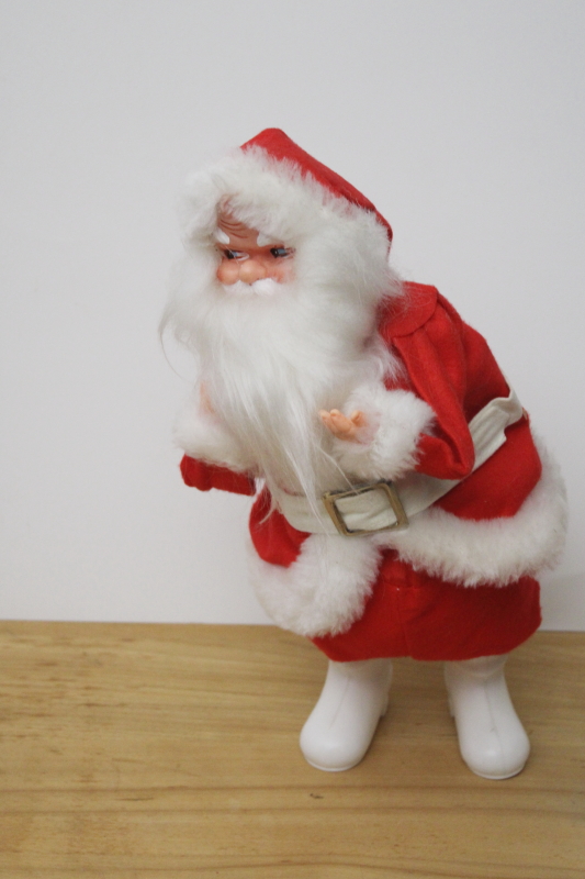 photo of vintage Japan animated Santa doll w/ wind up music box, large Santa figure Christmas decor #1