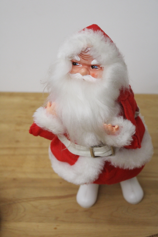 photo of vintage Japan animated Santa doll w/ wind up music box, large Santa figure Christmas decor #3