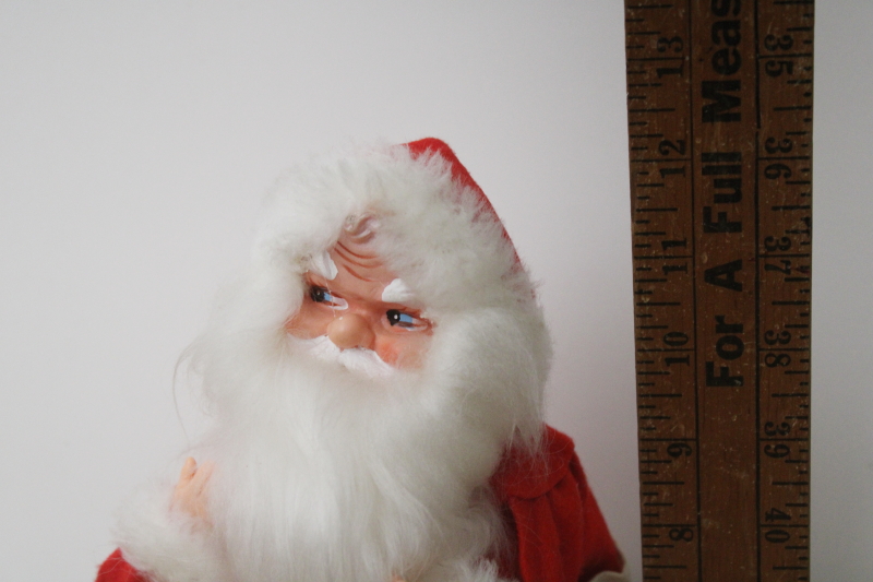 photo of vintage Japan animated Santa doll w/ wind up music box, large Santa figure Christmas decor #6