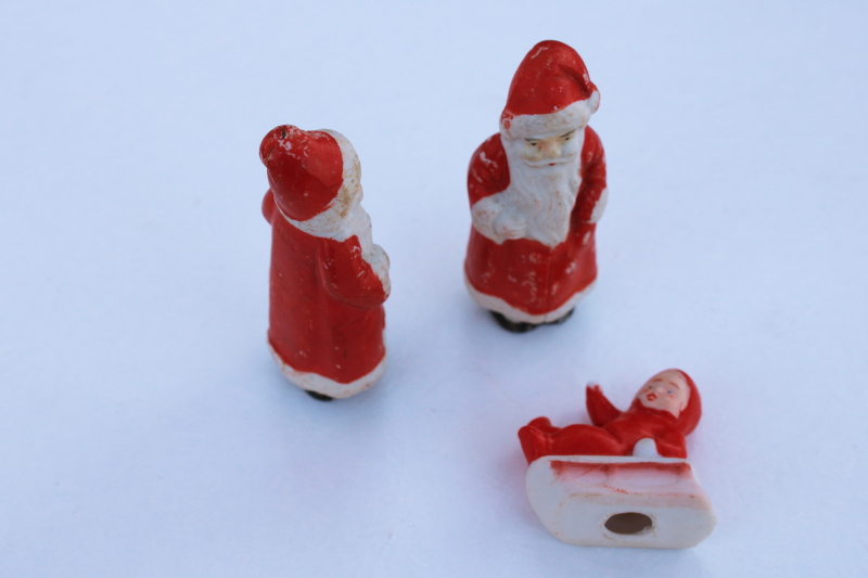 photo of vintage Japan bisque china figurines, Christmas baby & Santas frozen charlotte dolls #5