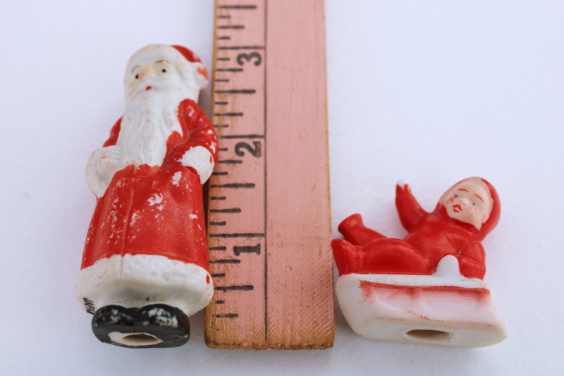 photo of vintage Japan bisque china figurines, Christmas baby & Santas frozen charlotte dolls #6