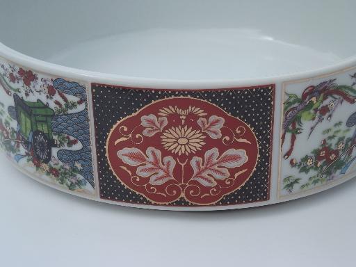 photo of vintage Japan blue & red Imari porcelain, large round china box #6