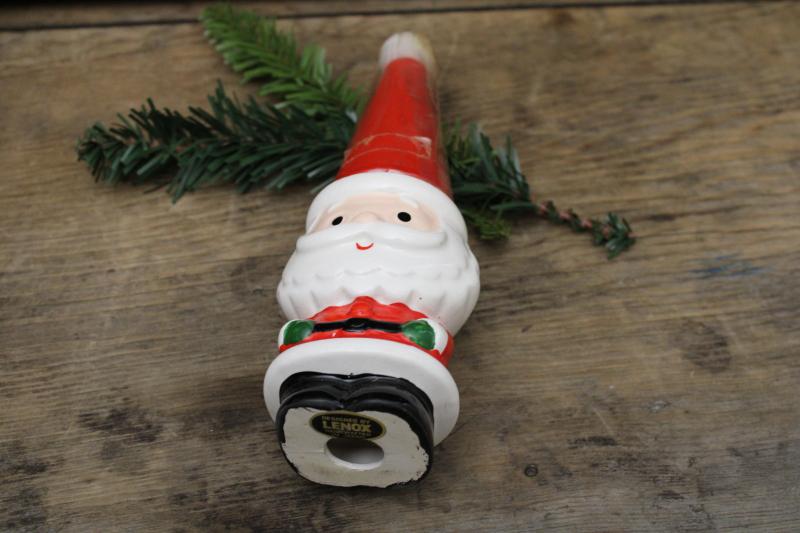 photo of vintage Japan ceramic Christmas Santa figurine candle holder w/ red candle hat #7