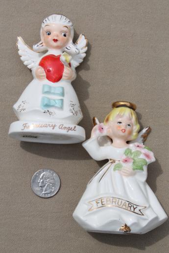 photo of vintage Japan ceramic little girl angels, birth month February birthday girls #10