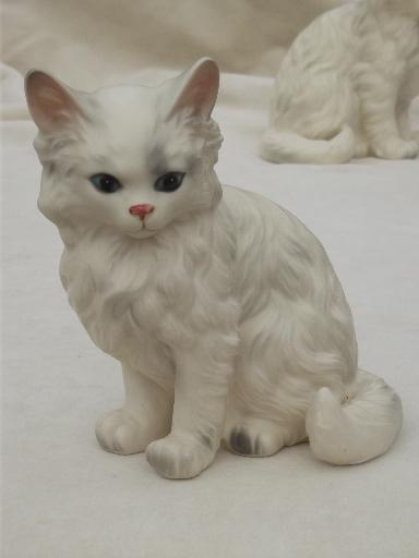 photo of vintage Japan china cat figurines collection, Lefton cats & kittens etc. #9