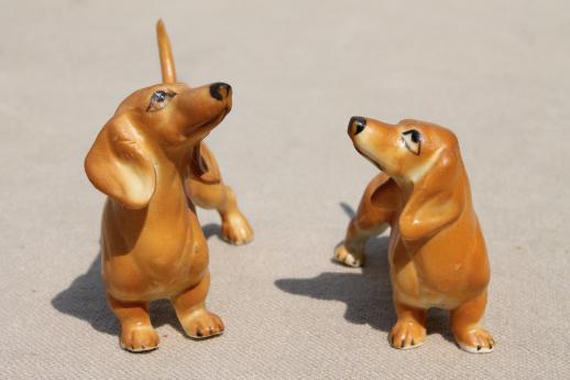 photo of vintage Japan china figurine miniatures, dachshund dogs tiny bone china animals #4