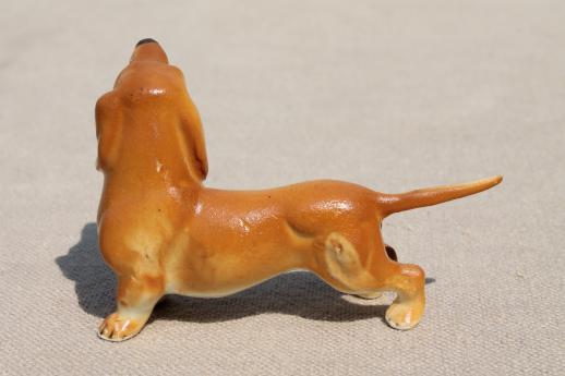 photo of vintage Japan china figurine miniatures, dachshund dogs tiny bone china animals #5