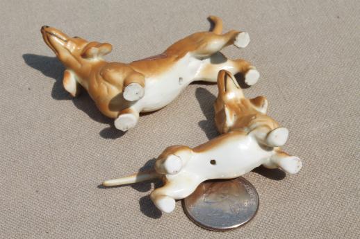 photo of vintage Japan china figurine miniatures, dachshund dogs tiny bone china animals #9