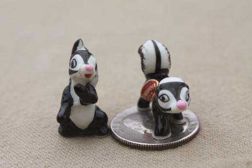 photo of vintage Japan china figurine miniatures, tiny bone china animals, family of skunks #6