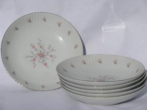 photo of vintage Japan fine china, American Queen porcelain, Christine soup bowls & platter #4