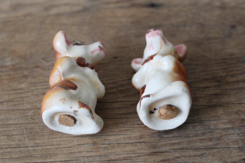 photo of vintage Japan hand painted ceramic Elsie the cow & twins calves S&P shakers set, calf salt & pepper w/ mama  #3