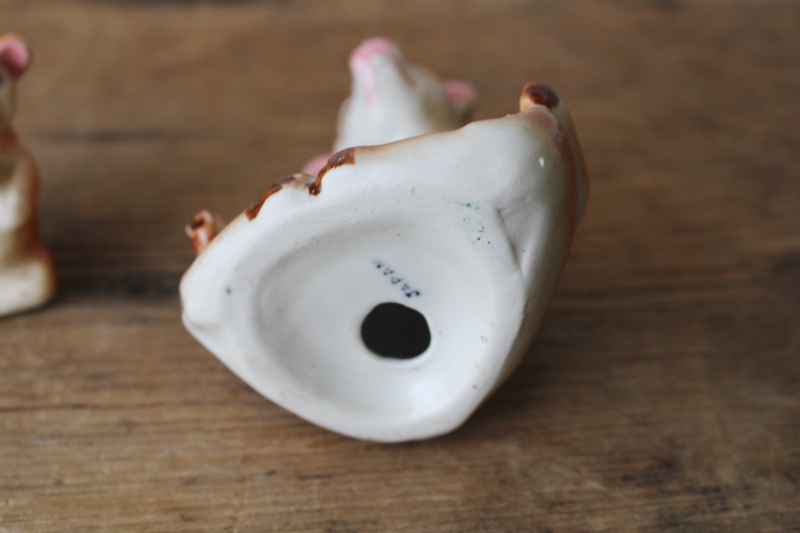 photo of vintage Japan hand painted ceramic Elsie the cow & twins calves S&P shakers set, calf salt & pepper w/ mama  #6