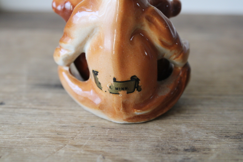 photo of vintage Japan hand painted ceramic Elsie the cow & twins calves S&P shakers set, calf salt & pepper w/ mama  #7