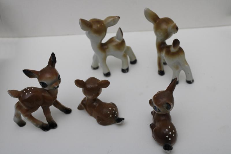 photo of vintage Japan hand painted ceramic deer baby fawn Bambi collection china figurines #6