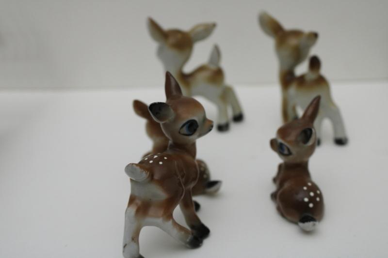 photo of vintage Japan hand painted ceramic deer baby fawn Bambi collection china figurines #7