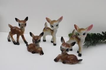 catalog photo of vintage Japan hand painted ceramic deer baby fawn Bambi collection china figurines