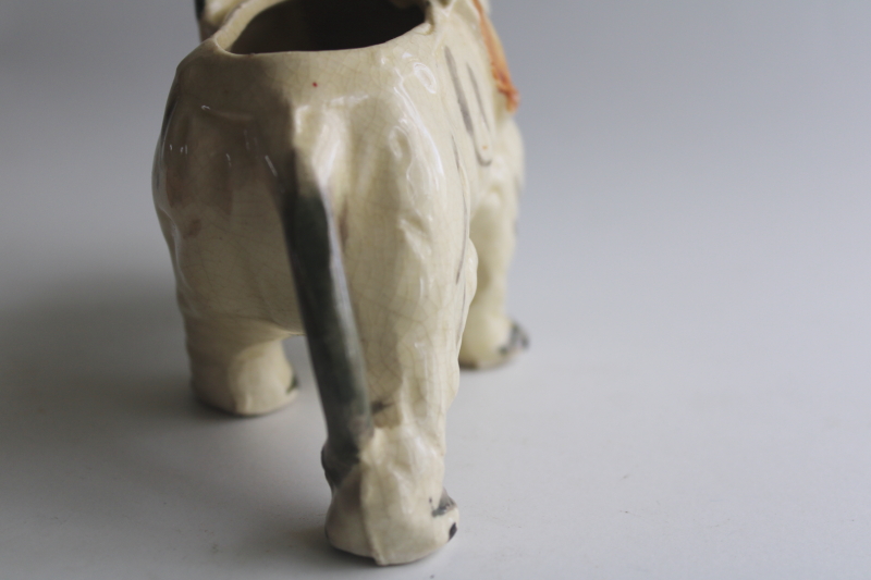 photo of vintage Japan hand painted ceramic lucky elephant planter figurine, Indian elephant  #4