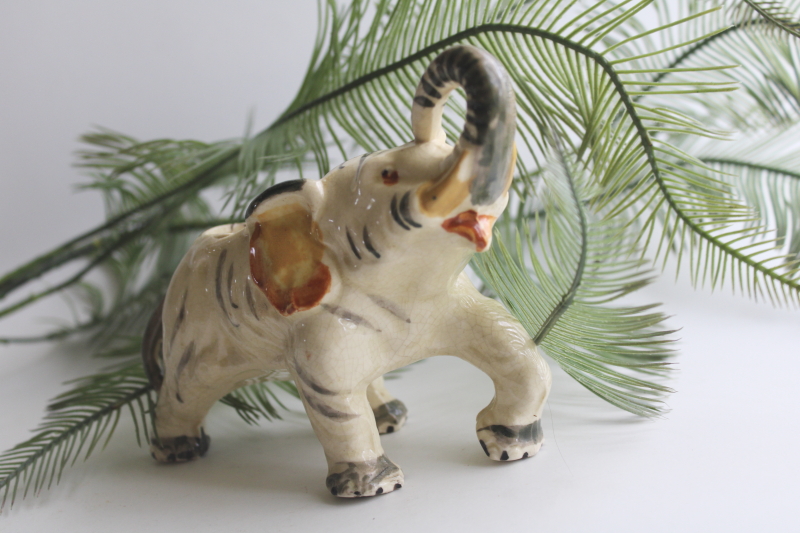 photo of vintage Japan hand painted ceramic lucky elephant planter figurine, Indian elephant  #8