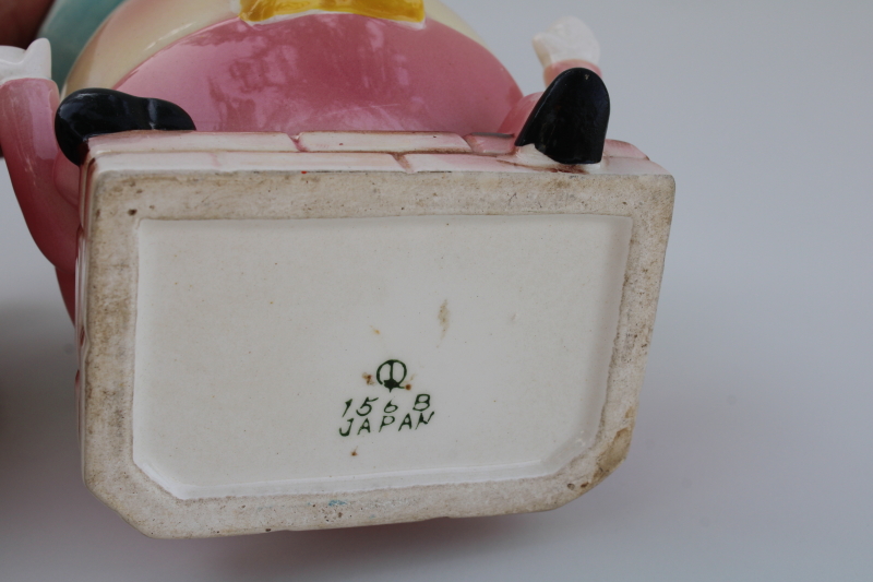 photo of vintage Japan hand painted ceramic planter Humpty Dumpty baby nursery rhyme #5