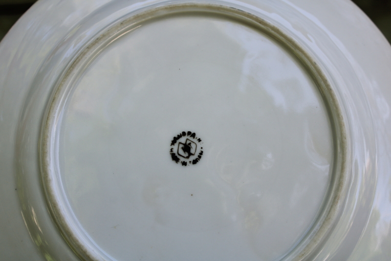photo of vintage Japan hand painted luster porcelain plates, cream & sugar flying birds flowering branch  #5